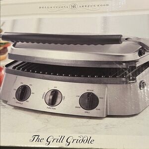 Stainless Steel Grill Griddle in Silver
